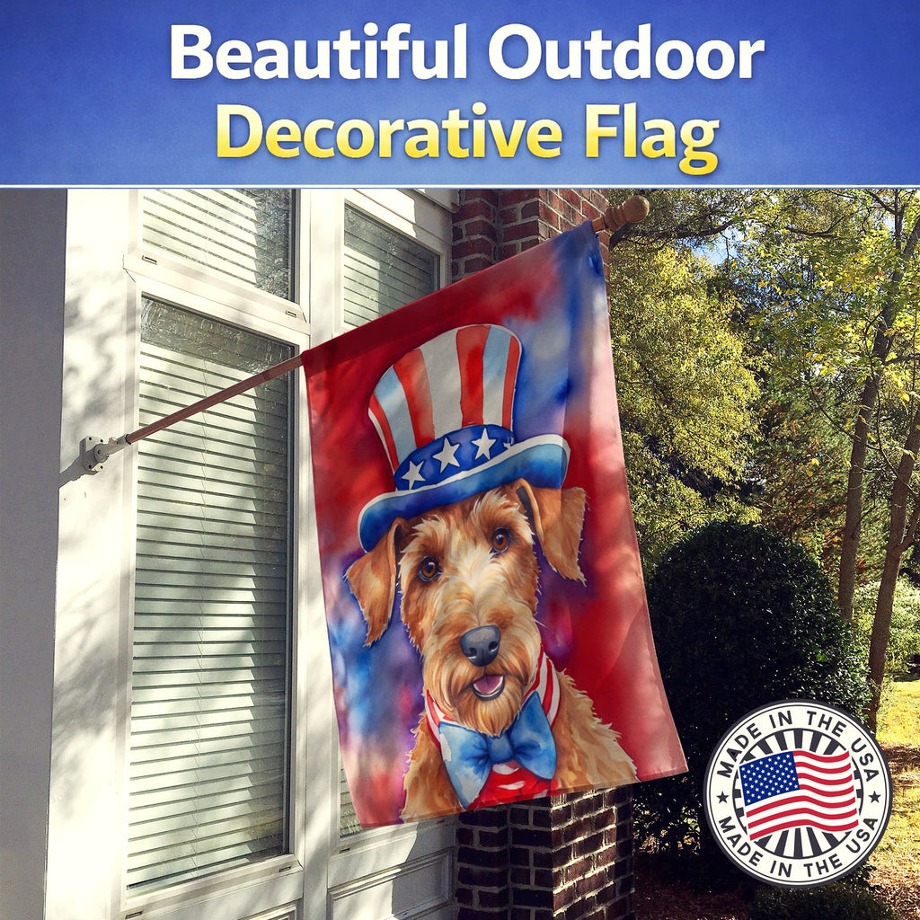 Irish Terrier Patriotic American House Flag 28x40 Porch Sleeve Pole Decorative Outside Yard Banner Artwork Wall Hanging, Polyester