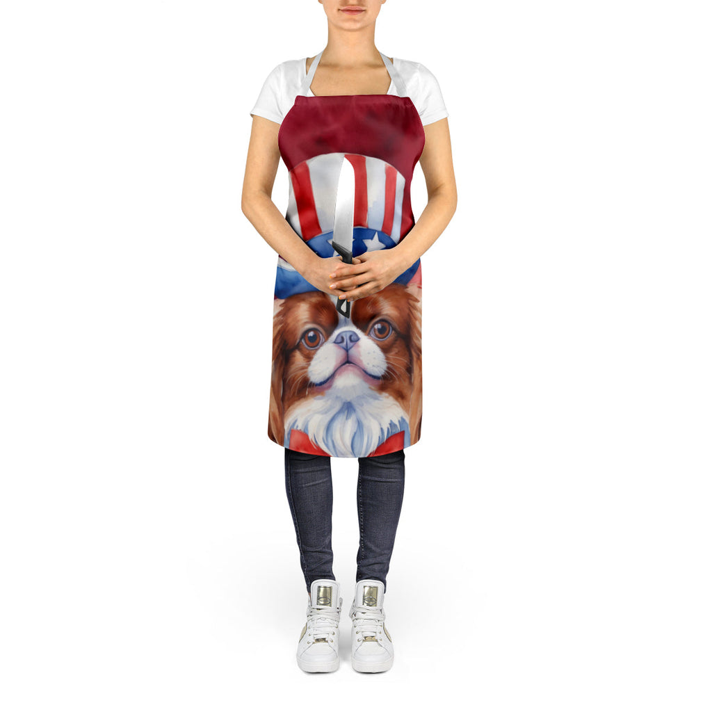 Japanese Chin Patriotic American Apron Cooking Kitchen Server Baking Crafts Gardening for Adult Women Men, Unisex, Large, Multicolor