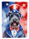 Kerry Blue Terrier Patriotic American House Flag 28x40 Porch Sleeve Pole Decorative Outside Yard Banner Artwork Wall Hanging, Polyester