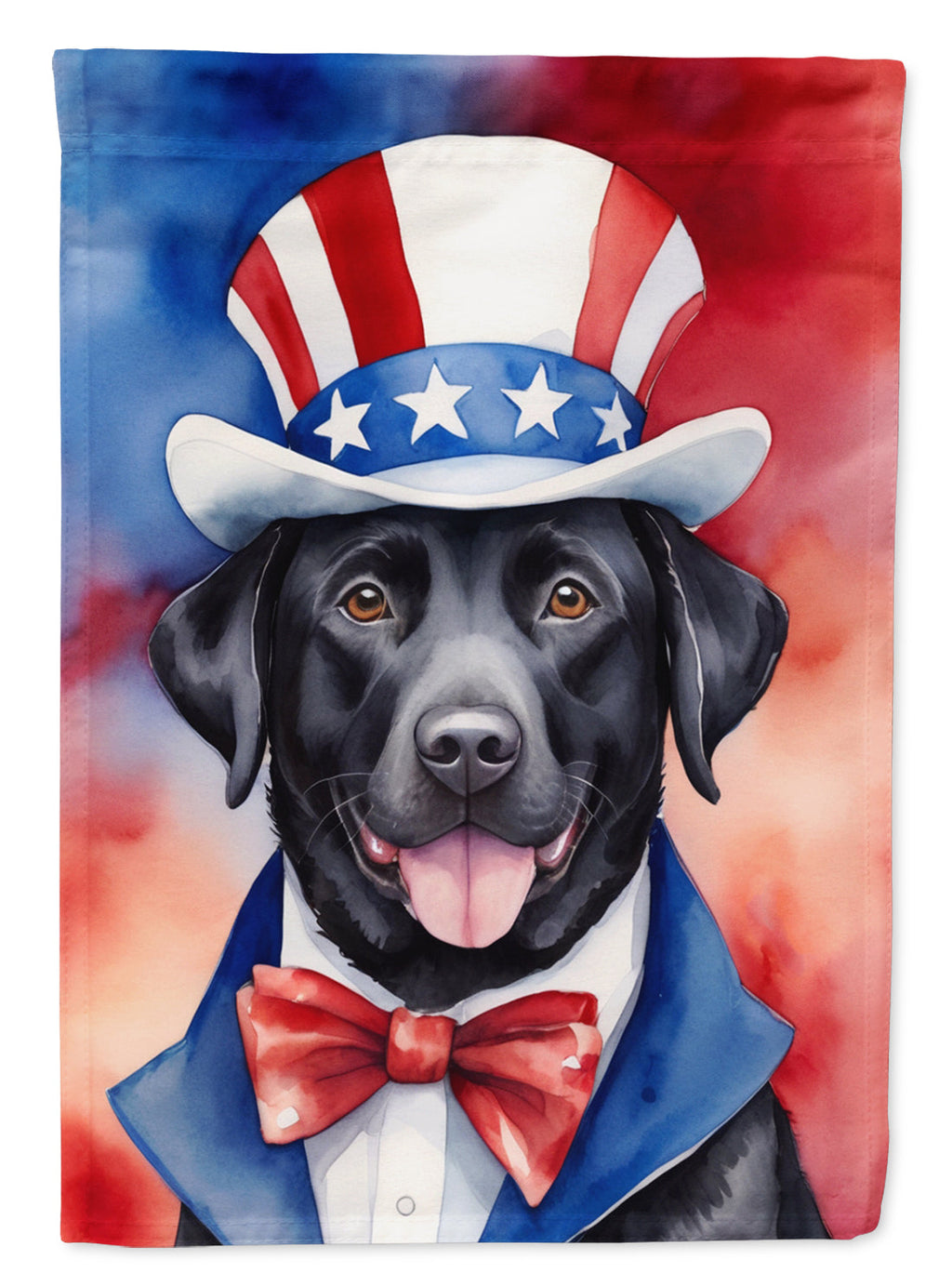 Labrador Retriever Patriotic American House Flag 28x40 Porch Sleeve Pole Decorative Outside Yard Banner Artwork Wall Hanging, Polyester