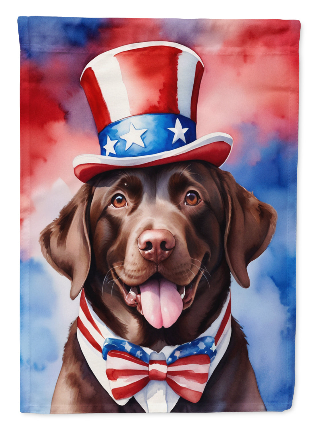 Labrador Retriever Patriotic American House Flag 28x40 Porch Sleeve Pole Decorative Outside Yard Banner Artwork Wall Hanging, Polyester
