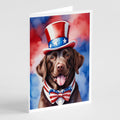 Labrador Retriever Patriotic American Greeting Cards Pack of 8 Blank Cards with Envelopes Whimsical A7 Size 5x7
