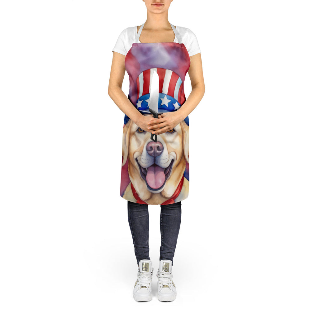 Labrador Retriever Patriotic American Apron Cooking Kitchen Server Baking Crafts Gardening for Adult Women Men, Unisex, Large, Multicolor