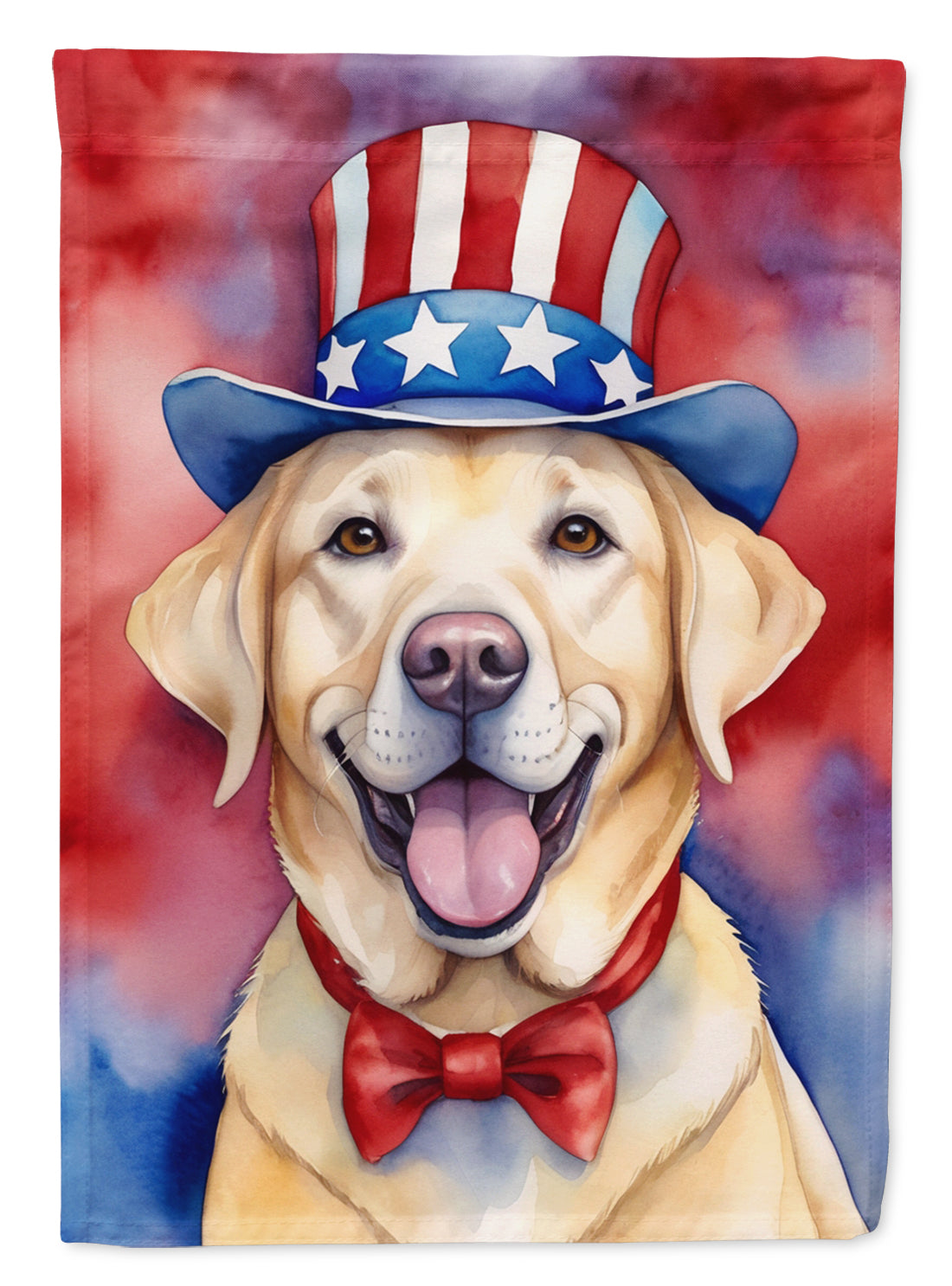 Labrador Retriever Patriotic American House Flag 28x40 Porch Sleeve Pole Decorative Outside Yard Banner Artwork Wall Hanging, Polyester