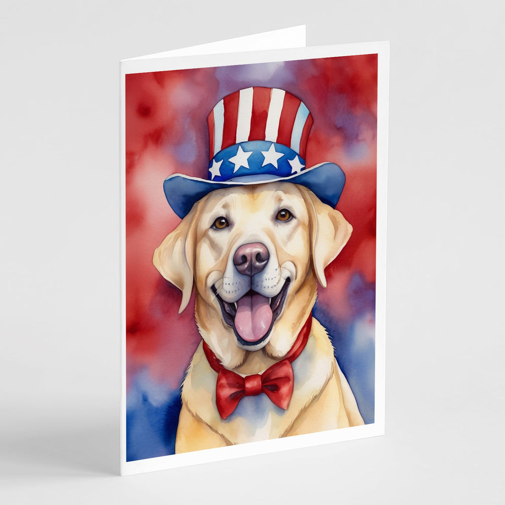 Labrador Retriever Patriotic American Greeting Cards Pack of 8 Blank Cards with Envelopes Whimsical A7 Size 5x7
