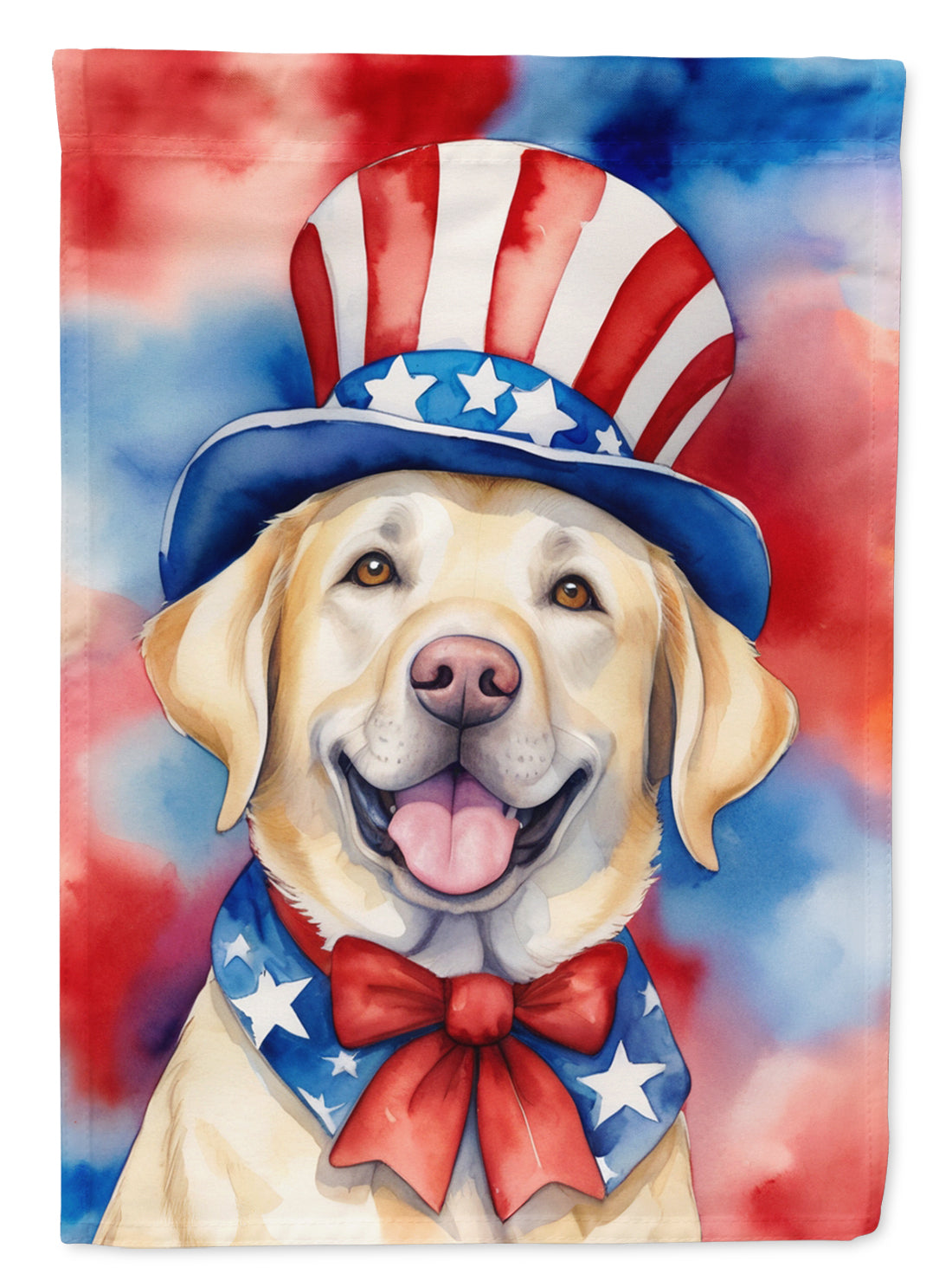 Labrador Retriever Patriotic American House Flag 28x40 Porch Sleeve Pole Decorative Outside Yard Banner Artwork Wall Hanging, Polyester