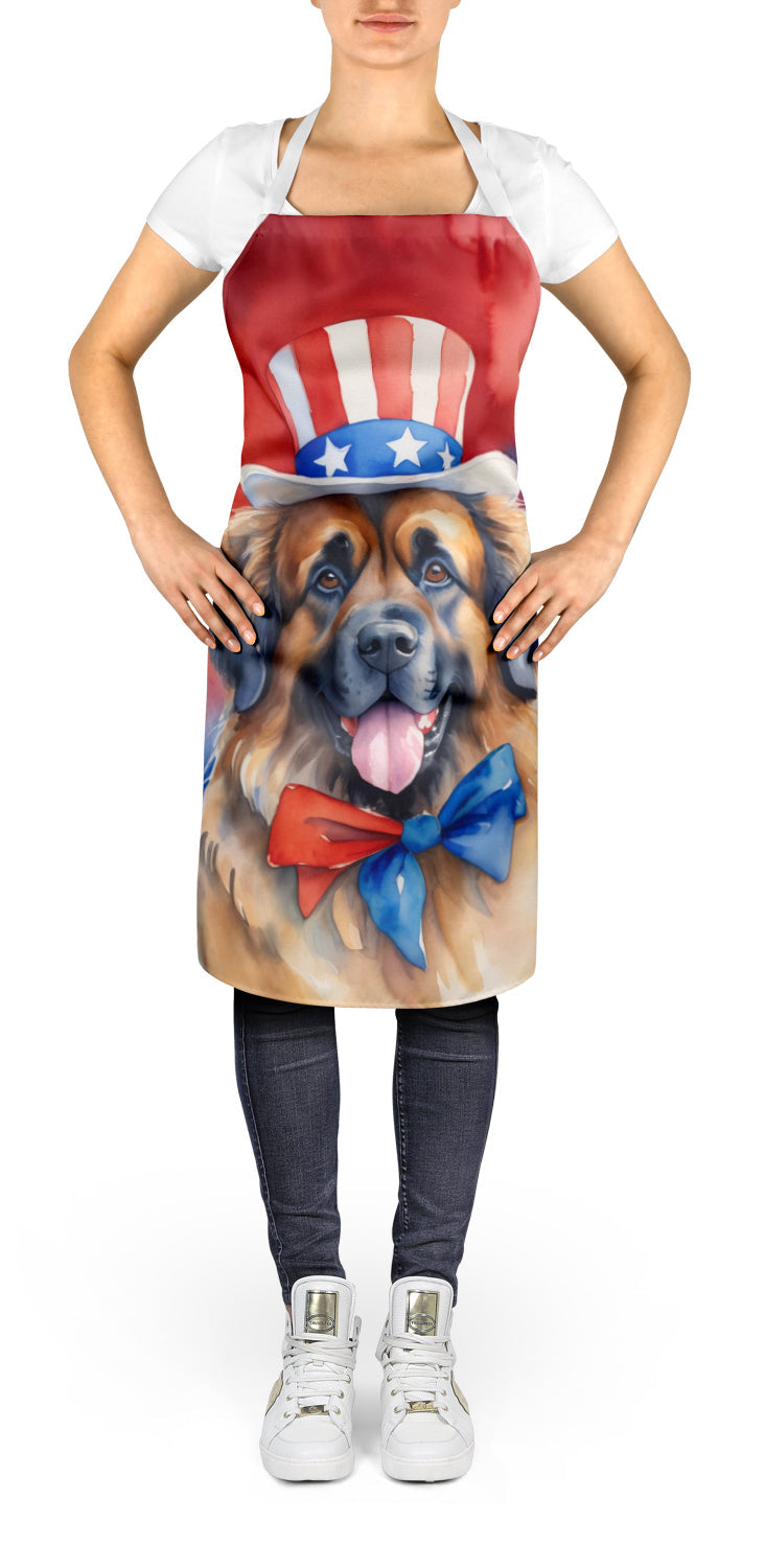 Leonberger Patriotic American Apron Cooking Kitchen Server Baking Crafts Gardening for Adult Women Men, Unisex, Large, Multicolor