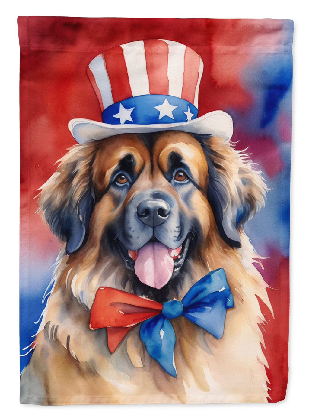 Leonberger Patriotic American House Flag 28x40 Porch Sleeve Pole Decorative Outside Yard Banner Artwork Wall Hanging, Polyester