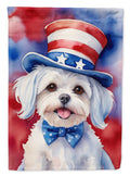 Maltese Patriotic American House Flag 28x40 Porch Sleeve Pole Decorative Outside Yard Banner Artwork Wall Hanging, Polyester