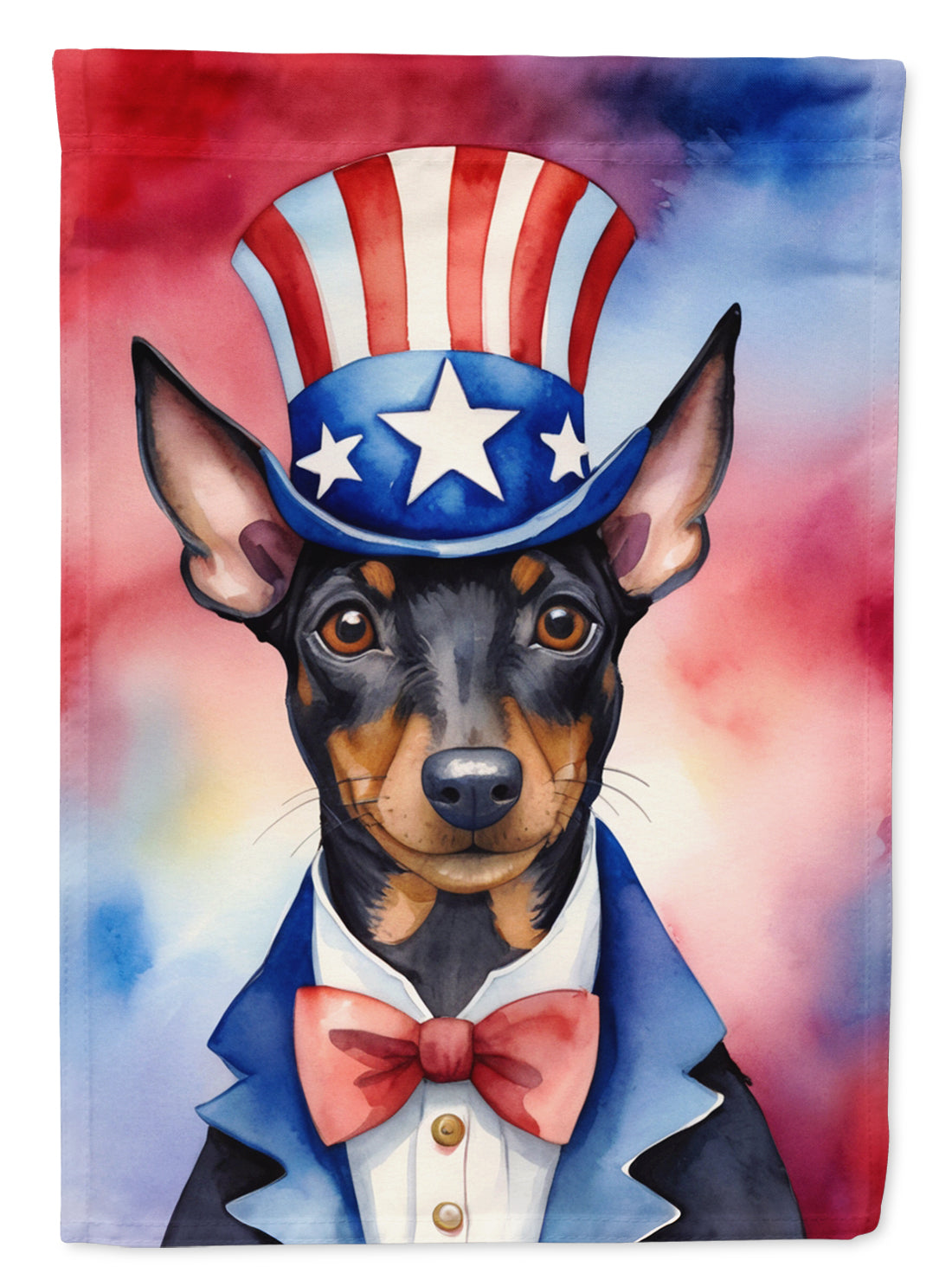 Manchester Terrier Patriotic American House Flag 28x40 Porch Sleeve Pole Decorative Outside Yard Banner Artwork Wall Hanging, Polyester