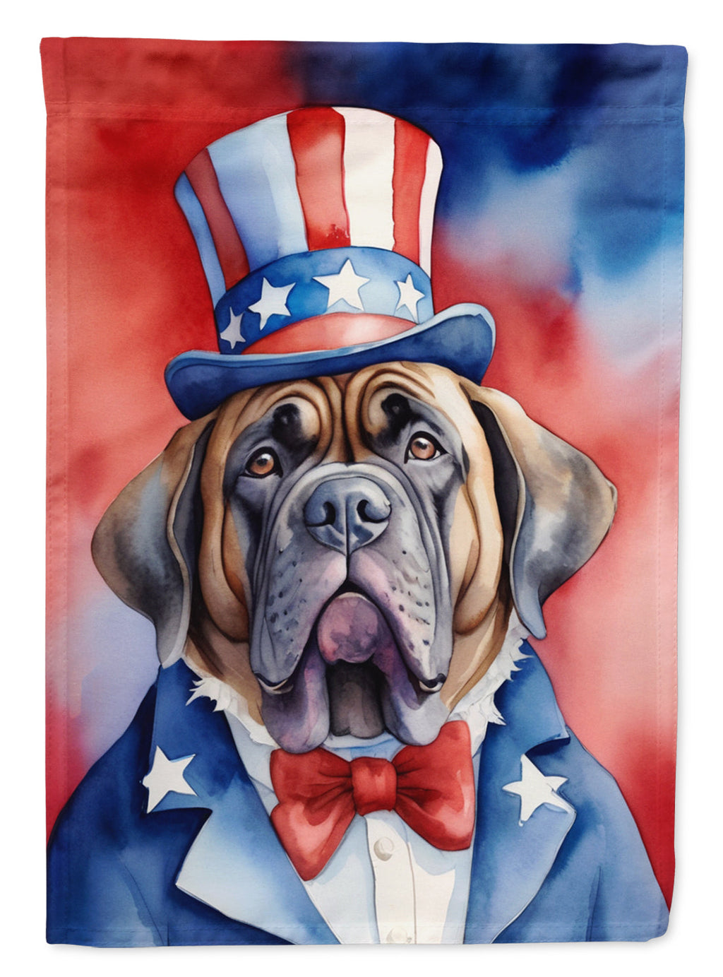 Mastiff Patriotic American House Flag 28x40 Porch Sleeve Pole Decorative Outside Yard Banner Artwork Wall Hanging, Polyester