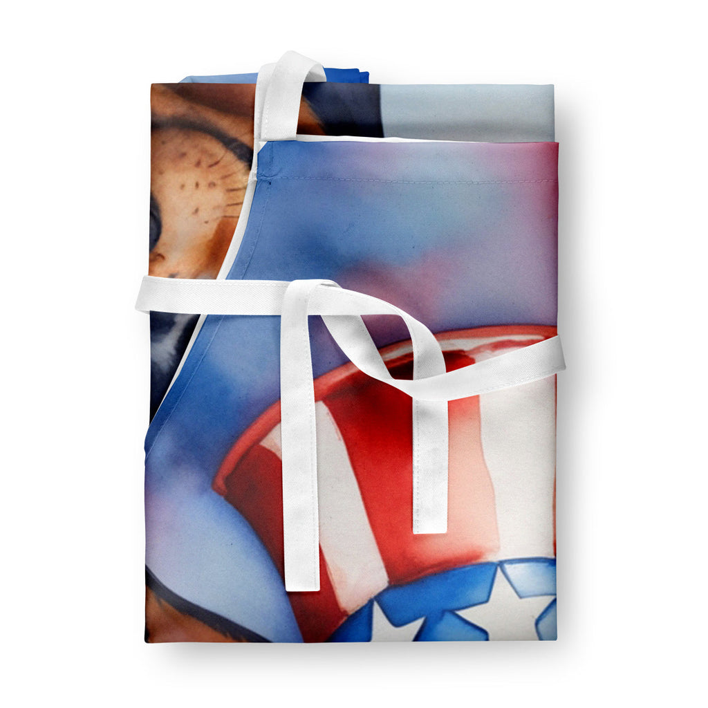 Miniature Pinscher Patriotic American Apron Cooking Kitchen Server Baking Crafts Gardening for Adult Women Men, Unisex, Large, Multicolor