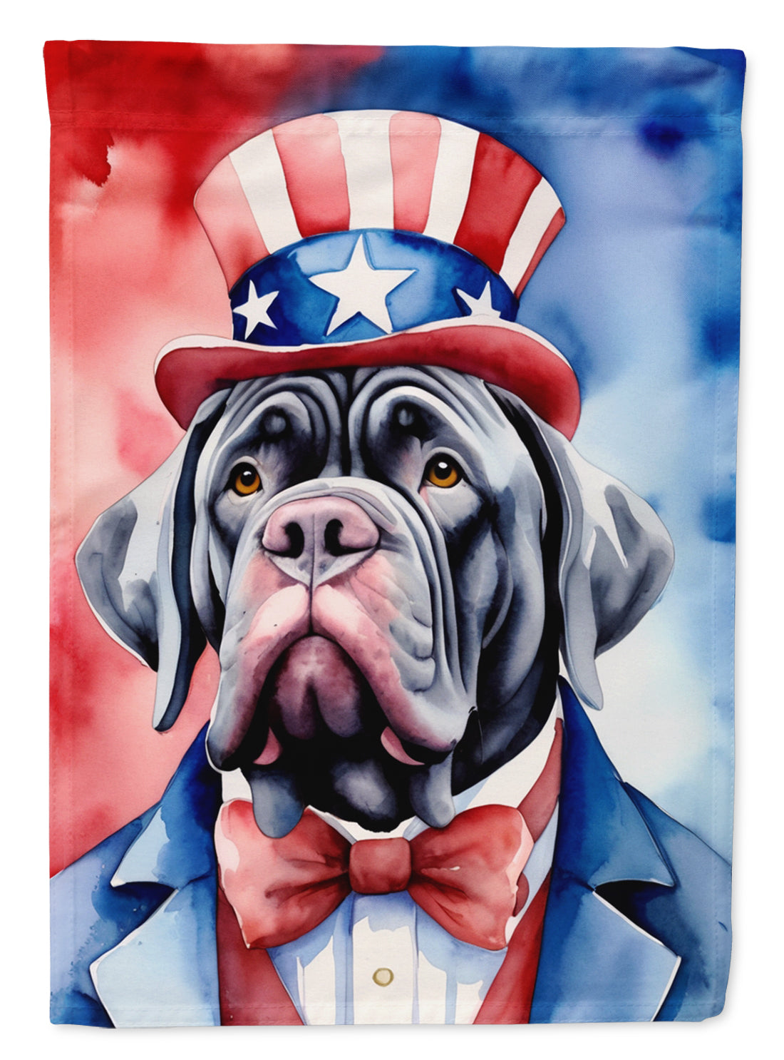 Neapolitan Mastiff Patriotic American House Flag 28x40 Porch Sleeve Pole Decorative Outside Yard Banner Artwork Wall Hanging, Polyester