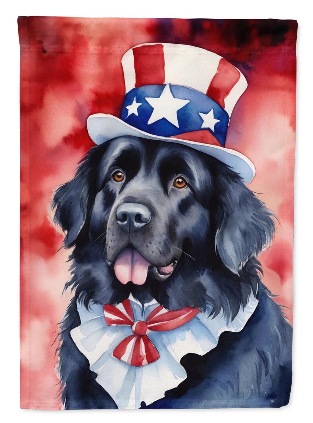 Newfoundland Patriotic American House Flag 28x40 Porch Sleeve Pole Decorative Outside Yard Banner Artwork Wall Hanging, Polyester