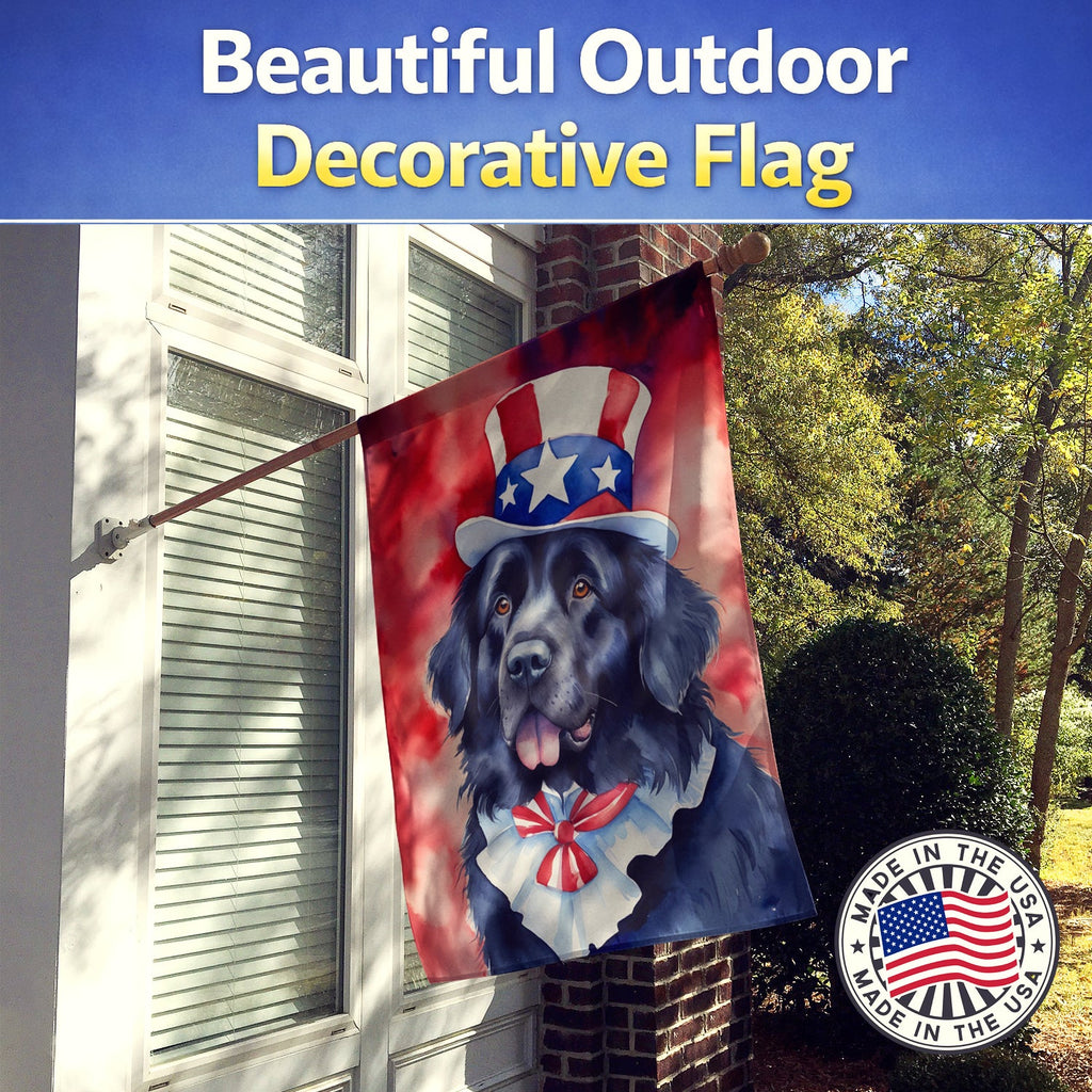 Newfoundland Patriotic American House Flag 28x40 Porch Sleeve Pole Decorative Outside Yard Banner Artwork Wall Hanging, Polyester