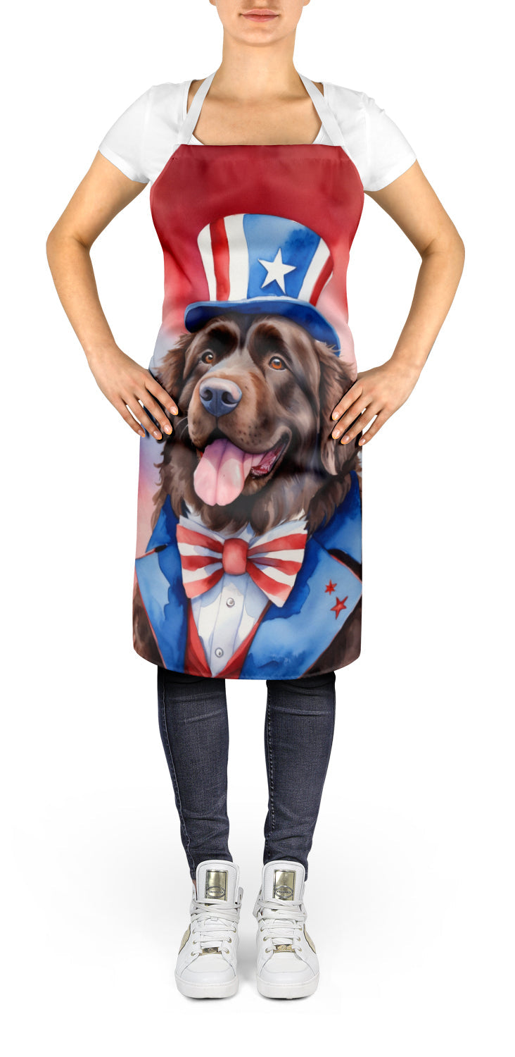 Newfoundland Patriotic American Apron Cooking Kitchen Server Baking Crafts Gardening for Adult Women Men, Unisex, Large, Multicolor