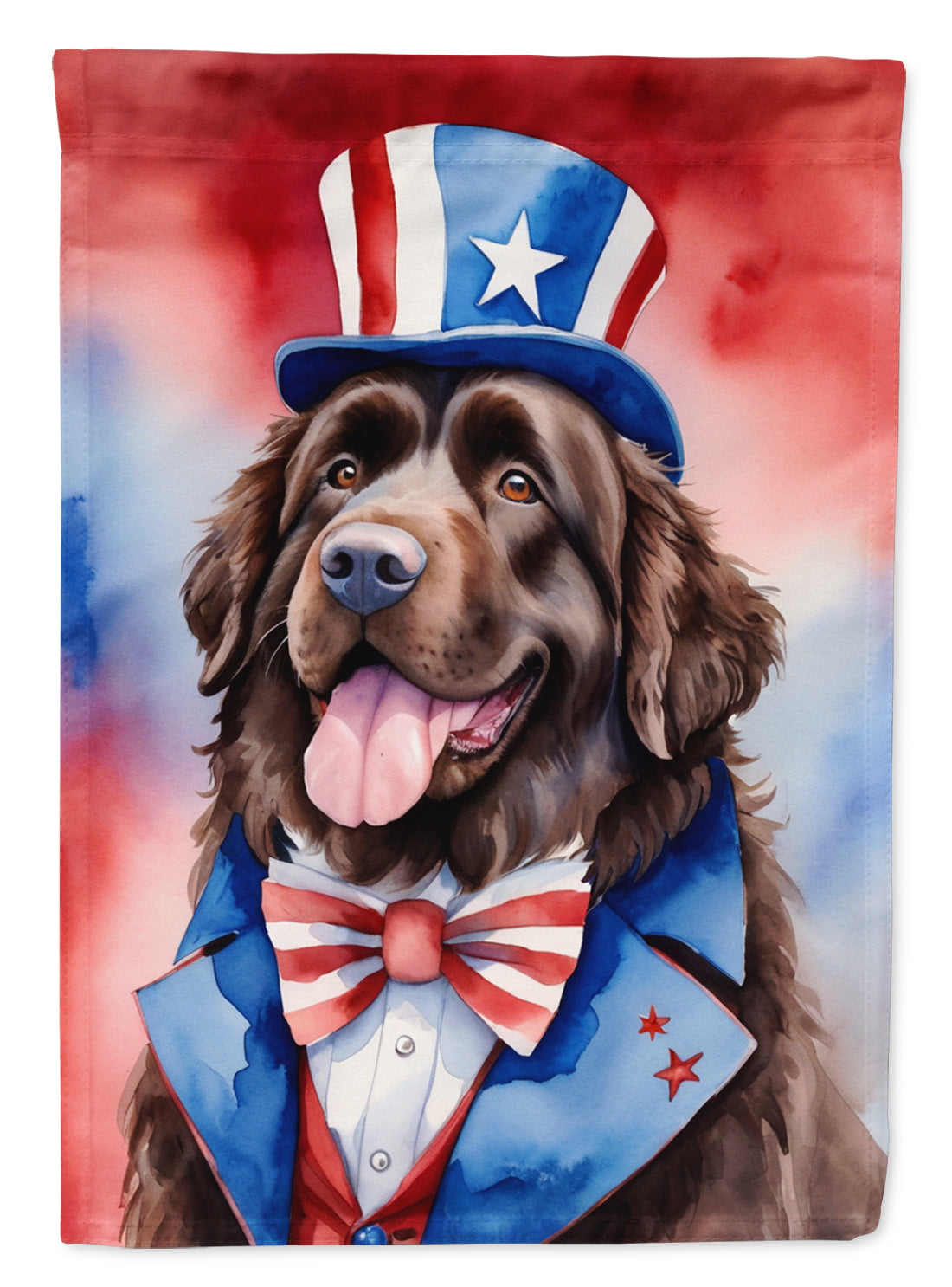 Newfoundland Patriotic American House Flag 28x40 Porch Sleeve Pole Decorative Outside Yard Banner Artwork Wall Hanging, Polyester