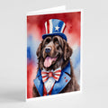 Newfoundland Patriotic American Greeting Cards Pack of 8 Blank Cards with Envelopes Whimsical A7 Size 5x7