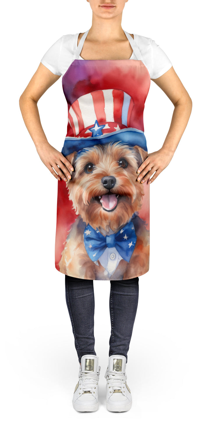 Norfolk Terrier Patriotic American Apron Cooking Kitchen Server Baking Crafts Gardening for Adult Women Men, Unisex, Large, Multicolor