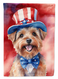 Norfolk Terrier Patriotic American House Flag 28x40 Porch Sleeve Pole Decorative Outside Yard Banner Artwork Wall Hanging, Polyester