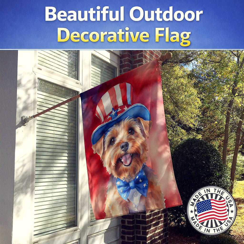 Norfolk Terrier Patriotic American House Flag 28x40 Porch Sleeve Pole Decorative Outside Yard Banner Artwork Wall Hanging, Polyester