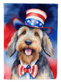 Otterhound Patriotic American House Flag 28x40 Porch Sleeve Pole Decorative Outside Yard Banner Artwork Wall Hanging, Polyester
