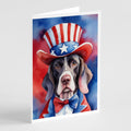 Pointer Patriotic American Greeting Cards Pack of 8 Blank Cards with Envelopes Whimsical A7 Size 5x7