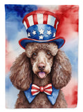 Poodle Patriotic American House Flag 28x40 Porch Sleeve Pole Decorative Outside Yard Banner Artwork Wall Hanging, Polyester
