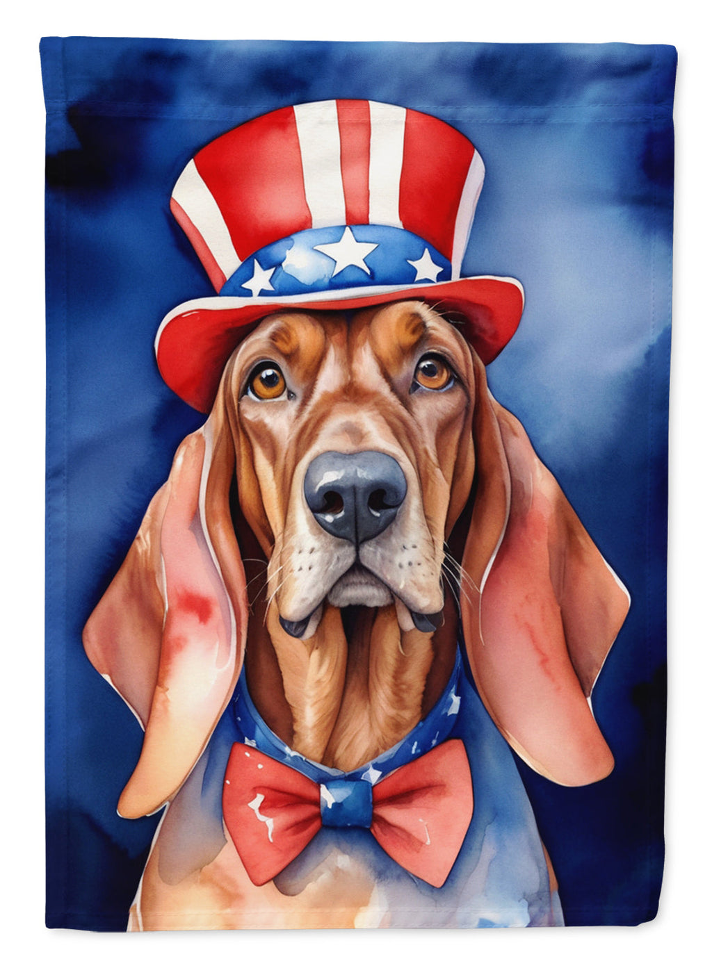 Redbone Coonhound Patriotic American House Flag 28x40 Porch Sleeve Pole Decorative Outside Yard Banner Artwork Wall Hanging, Polyester