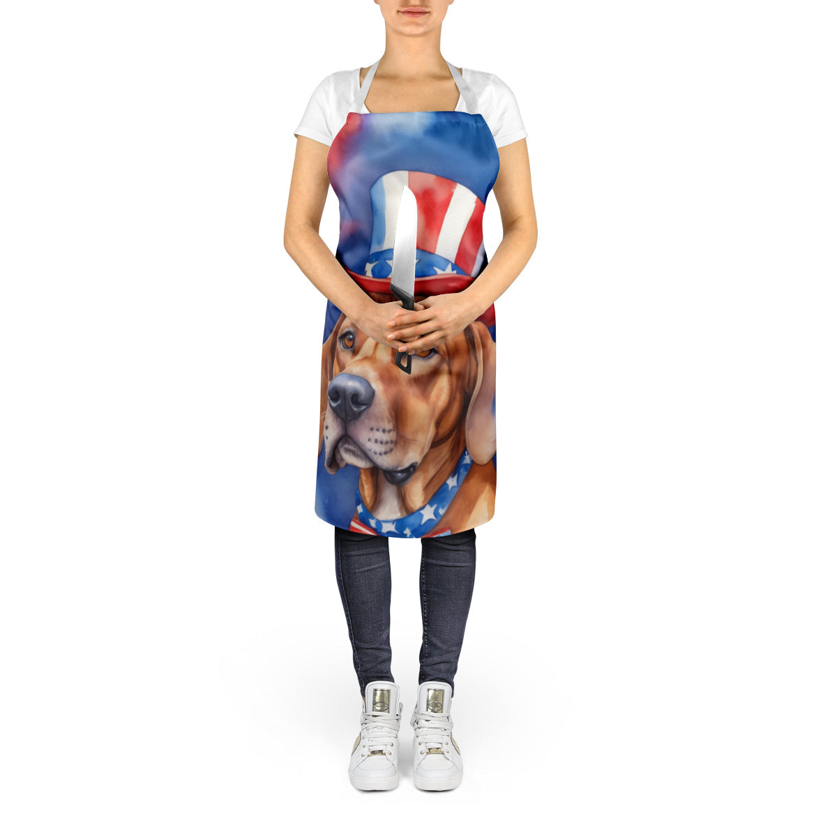 Rhodesian Ridgeback Patriotic American Apron Cooking Kitchen Server Baking Crafts Gardening for Adult Women Men, Unisex, Large, Multicolor