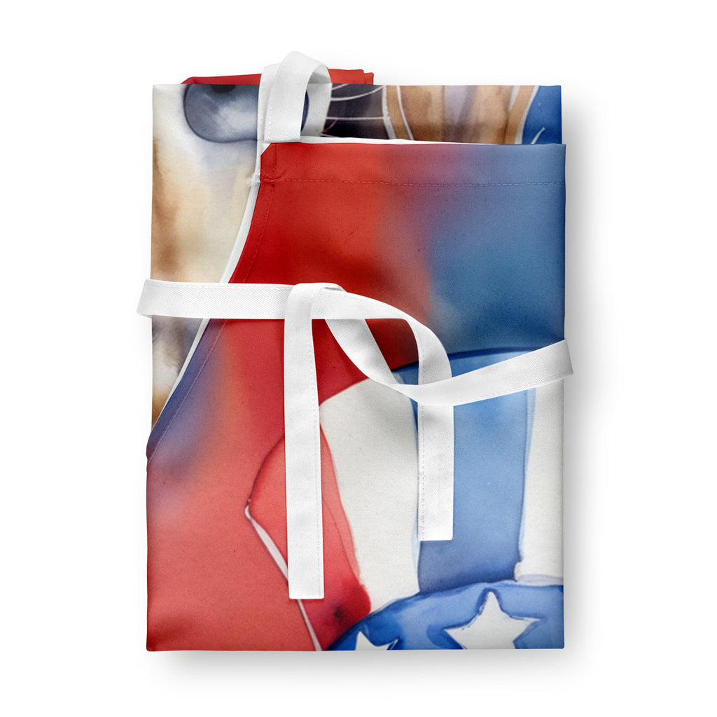Saluki Patriotic American Apron Cooking Kitchen Server Baking Crafts Gardening for Adult Women Men, Unisex, Large, Multicolor