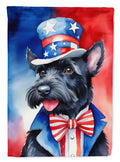 Scottish Terrier Patriotic American House Flag 28x40 Porch Sleeve Pole Decorative Outside Yard Banner Artwork Wall Hanging, Polyester
