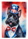 Scottish Terrier Patriotic American House Flag 28x40 Porch Sleeve Pole Decorative Outside Yard Banner Artwork Wall Hanging, Polyester