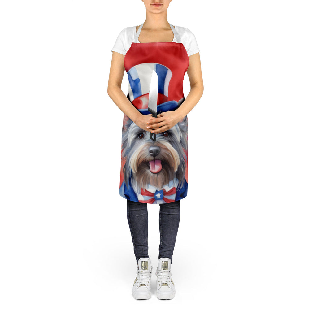 Skye Terrier Patriotic American Apron Cooking Kitchen Server Baking Crafts Gardening for Adult Women Men, Unisex, Large, Multicolor