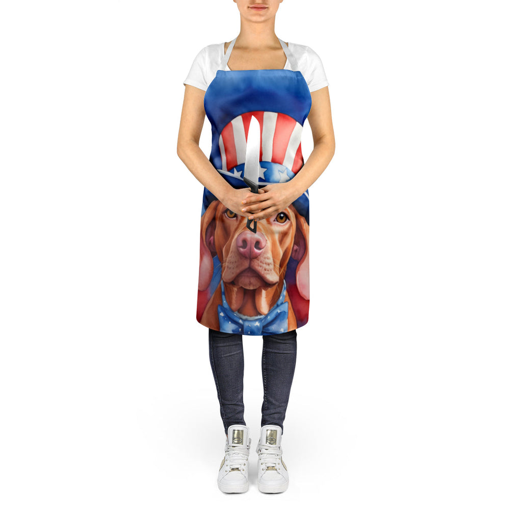 Vizsla Patriotic American Apron Cooking Kitchen Server Baking Crafts Gardening for Adult Women Men, Unisex, Large, Multicolor