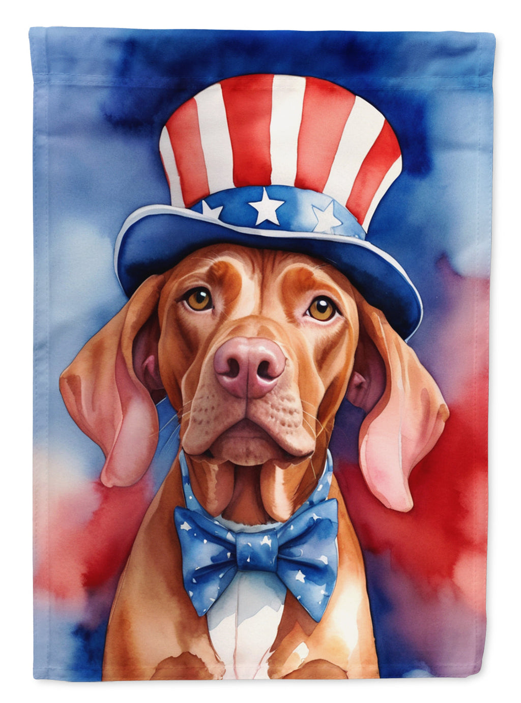 Vizsla Patriotic American House Flag 28x40 Porch Sleeve Pole Decorative Outside Yard Banner Artwork Wall Hanging, Polyester