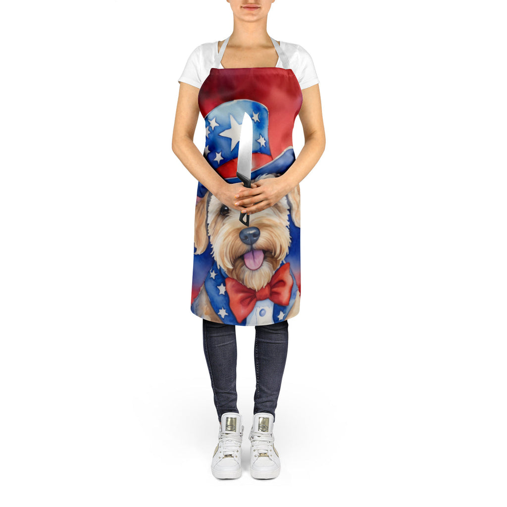 Wheaten Terrier Patriotic American Apron Cooking Kitchen Server Baking Crafts Gardening for Adult Women Men, Unisex, Large, Multicolor