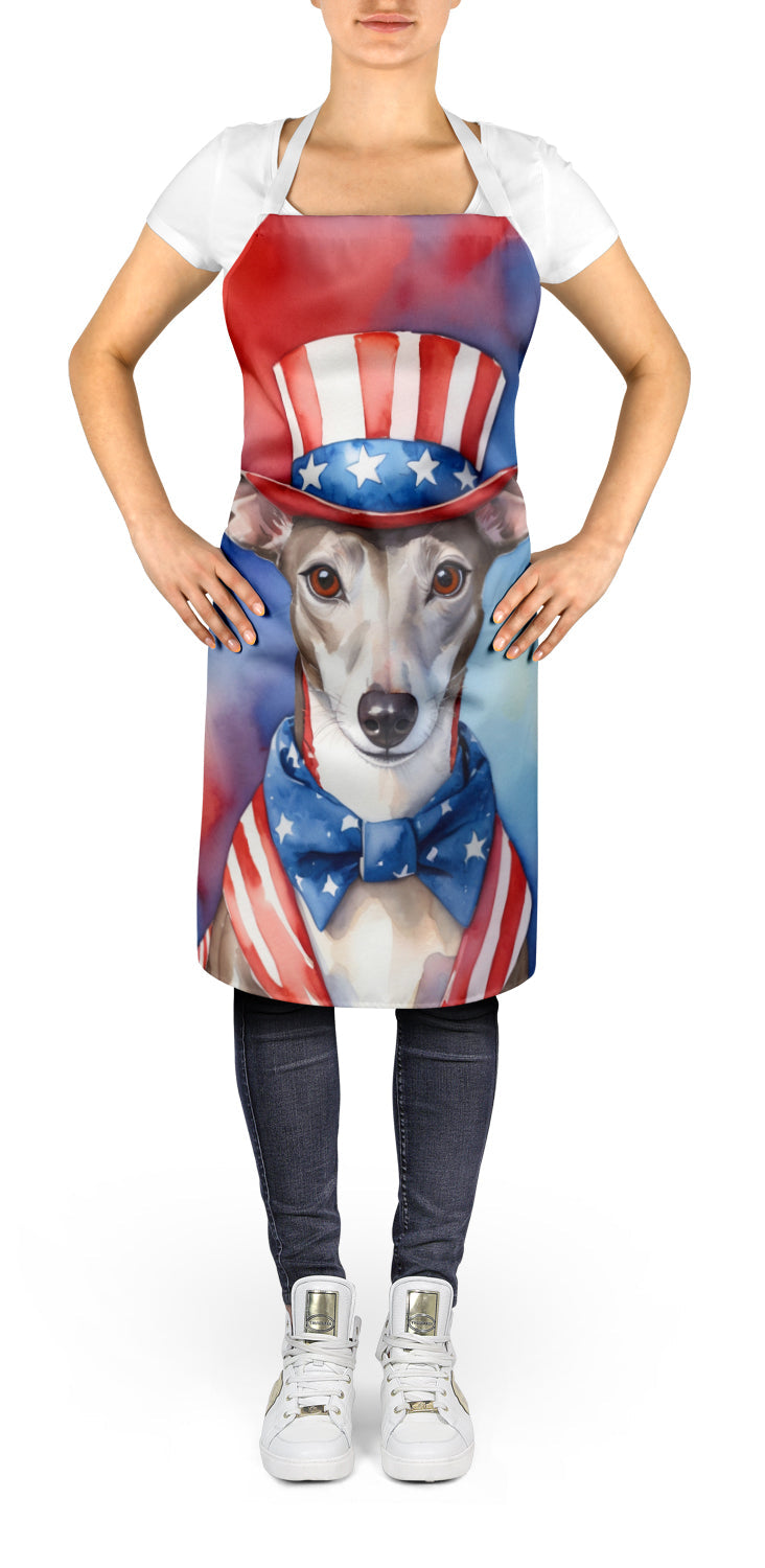 Whippet Patriotic American Apron Cooking Kitchen Server Baking Crafts Gardening for Adult Women Men, Unisex, Large, Multicolor
