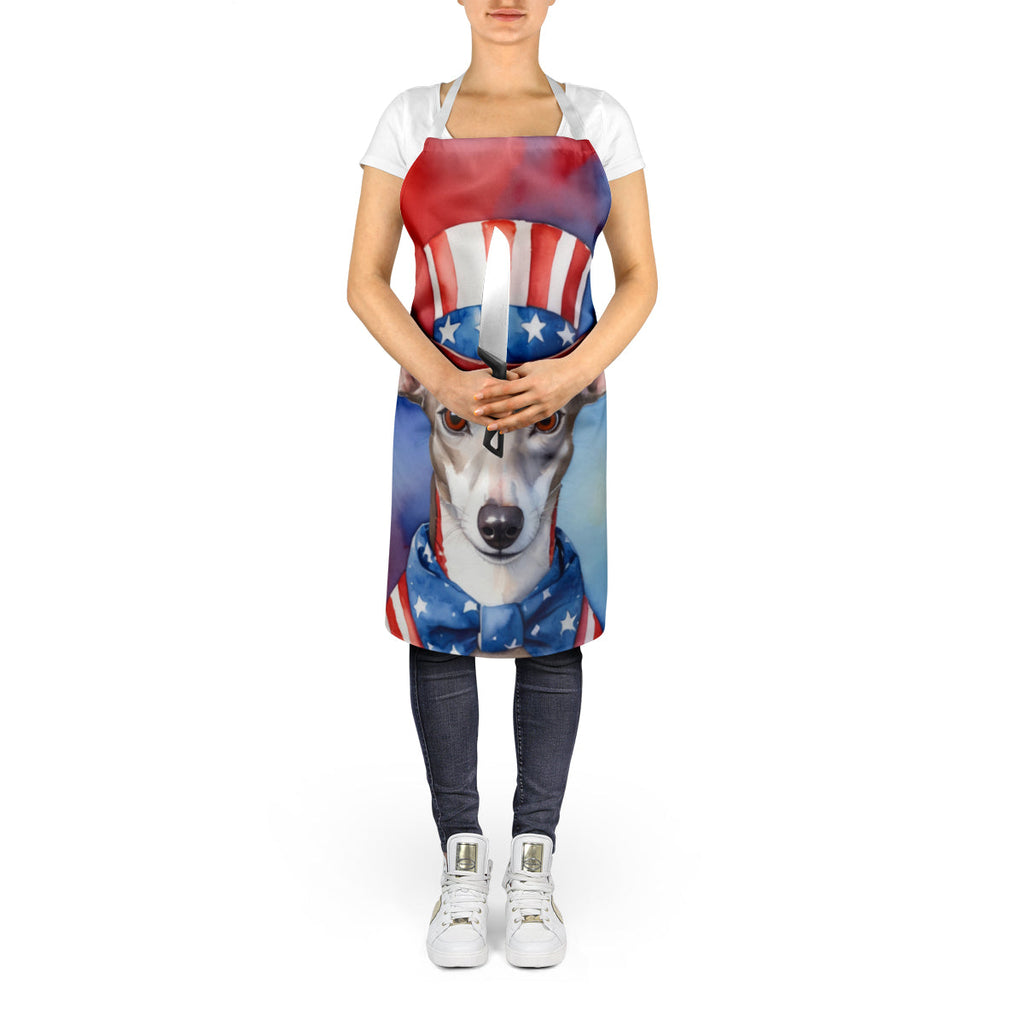 Whippet Patriotic American Apron Cooking Kitchen Server Baking Crafts Gardening for Adult Women Men, Unisex, Large, Multicolor