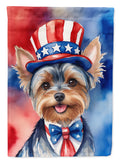 Yorkshire Terrier Patriotic American House Flag 28x40 Porch Sleeve Pole Decorative Outside Yard Banner Artwork Wall Hanging, Polyester