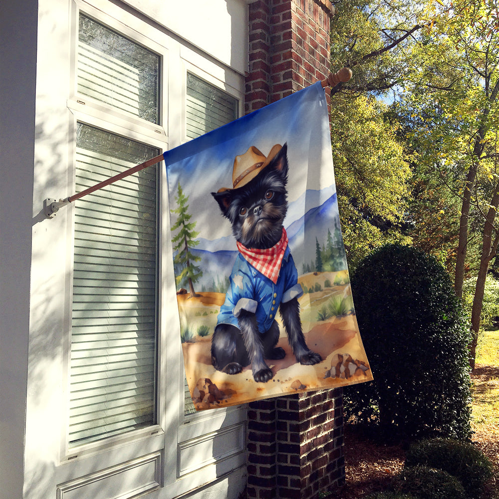 Affenpinscher Cowboy Welcome House Flag 28x40 Porch Sleeve Pole Decorative Outside Yard Banner Artwork Wall Hanging, Polyester