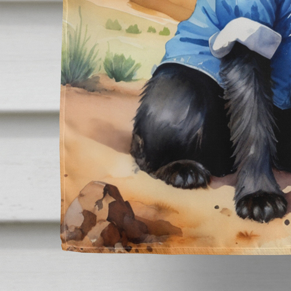 Affenpinscher Cowboy Welcome House Flag 28x40 Porch Sleeve Pole Decorative Outside Yard Banner Artwork Wall Hanging, Polyester