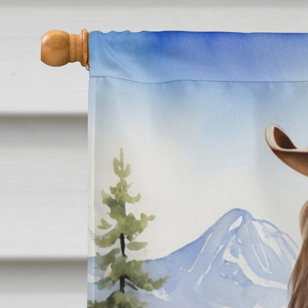 Afghan Hound Cowboy Welcome  House Flag 28x40 Porch Sleeve Pole Decorative Outside Yard Banner Artwork Wall Hanging, Polyester