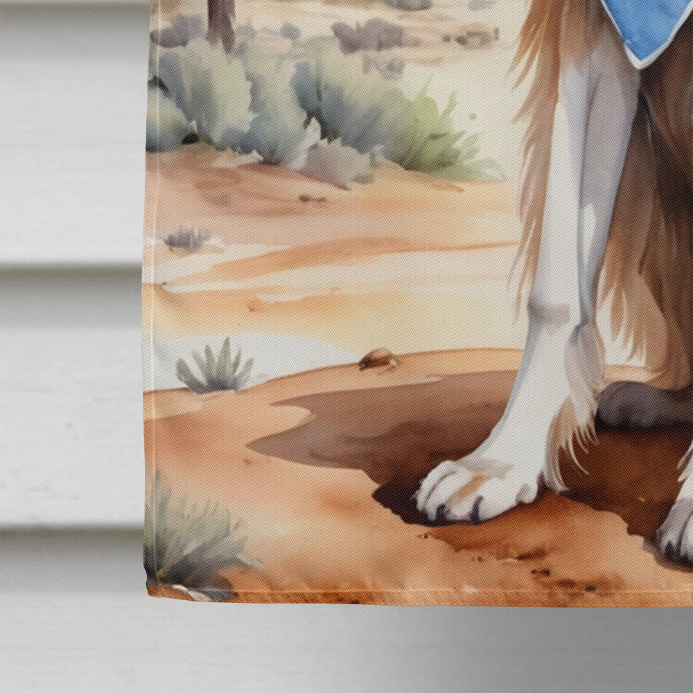 Afghan Hound Cowboy Welcome  House Flag 28x40 Porch Sleeve Pole Decorative Outside Yard Banner Artwork Wall Hanging, Polyester