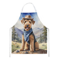 Airedale Terrier Cowboy Welcome Apron Cooking Kitchen Server Baking Crafts Gardening for Adult Women Men, Unisex, Large, Multicolor