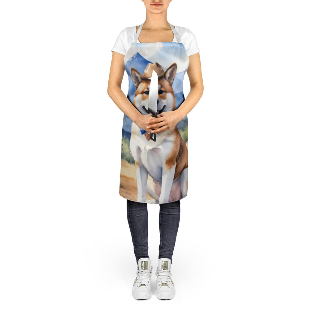 Akita Cowboy Welcome Apron Cooking Kitchen Server Baking Crafts Gardening for Adult Women Men, Unisex, Large, Multicolor