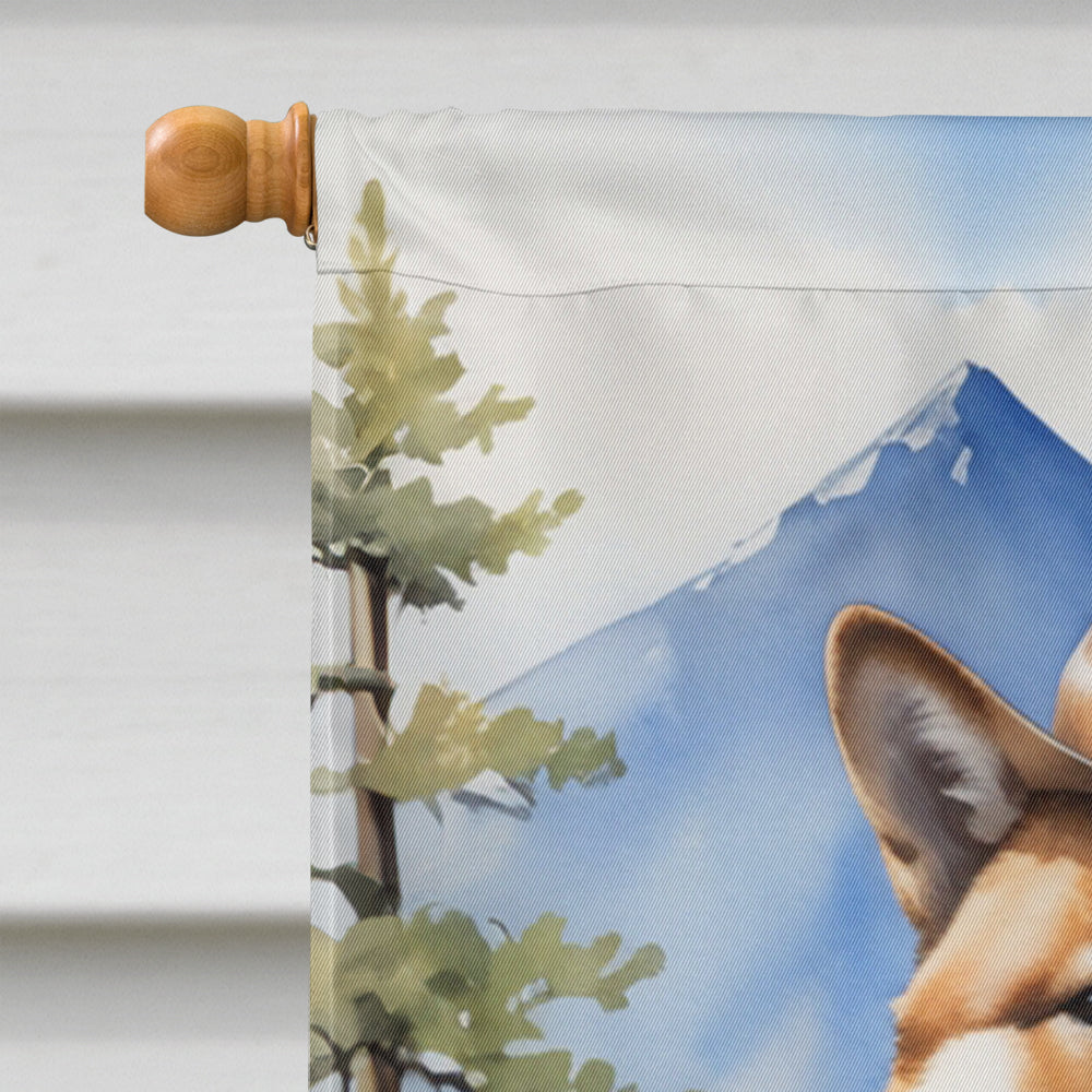 Akita Cowboy Welcome House Flag 28x40 Porch Sleeve Pole Decorative Outside Yard Banner Artwork Wall Hanging, Polyester