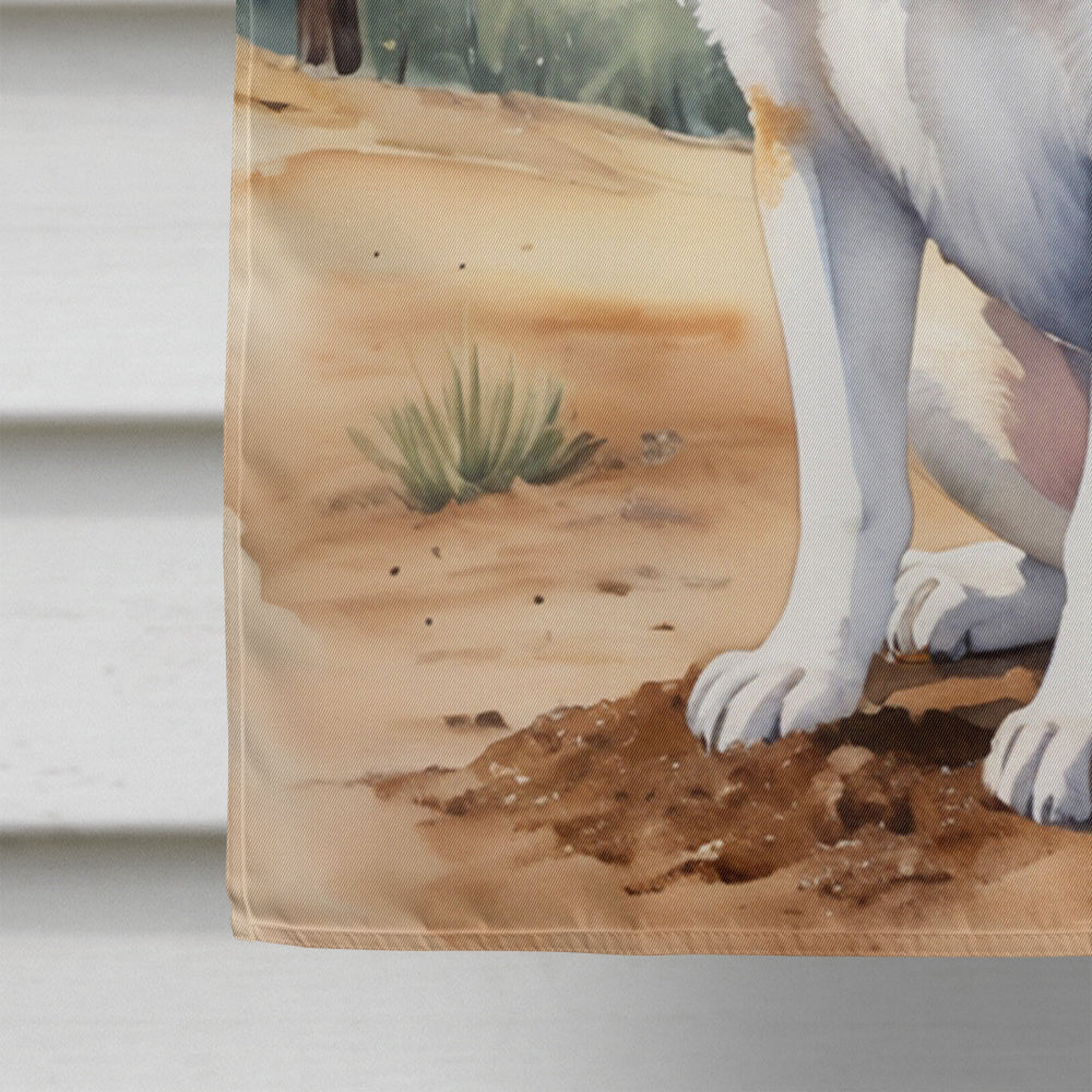 Akita Cowboy Welcome House Flag 28x40 Porch Sleeve Pole Decorative Outside Yard Banner Artwork Wall Hanging, Polyester