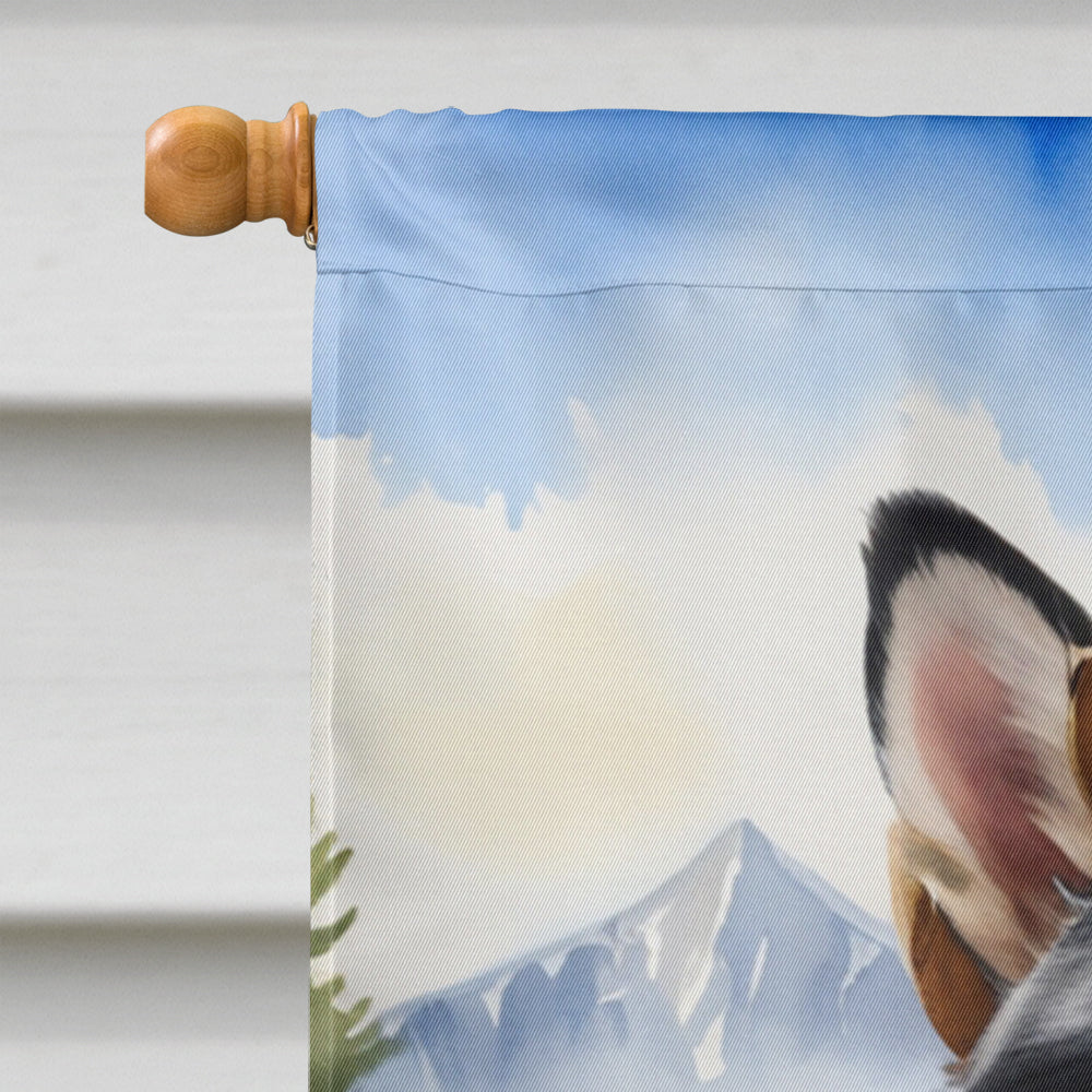 Alaskan Klee Kai Cowboy Welcome House Flag 28x40 Porch Sleeve Pole Decorative Outside Yard Banner Artwork Wall Hanging, Polyester