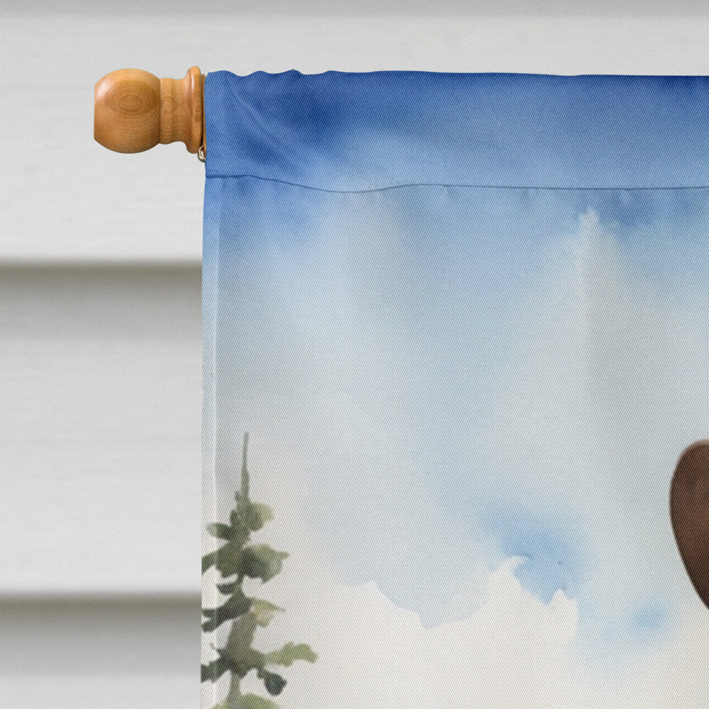Alaskan Malamute Cowboy Welcome House Flag 28x40 Porch Sleeve Pole Decorative Outside Yard Banner Artwork Wall Hanging, Polyester